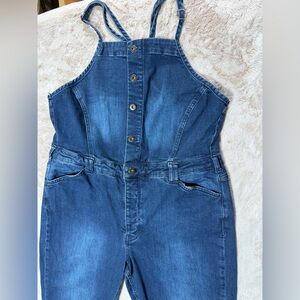 Pilcro Split-Seam Denim Overalls Size 18